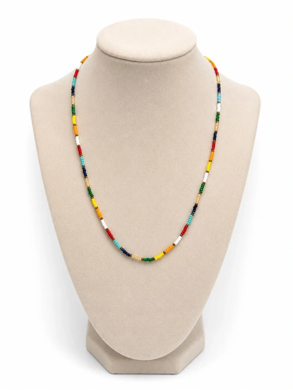 Multicoloured Beaded Necklace Boho Style Handmade Unique Artisan Jewelry Gift - Picture 1 of 5